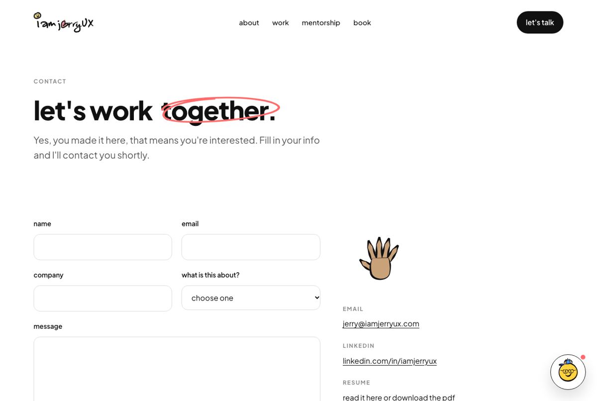 New contact page