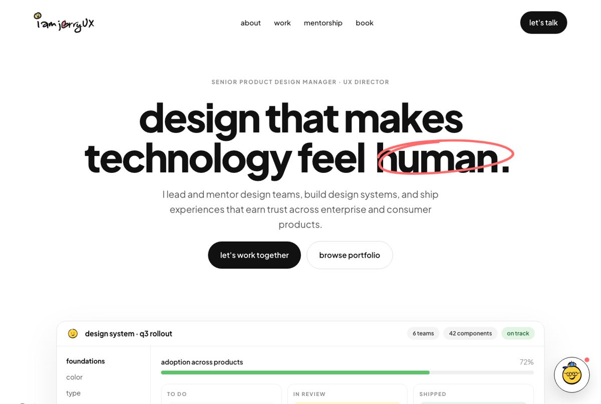 The new iamjerryux.com homepage