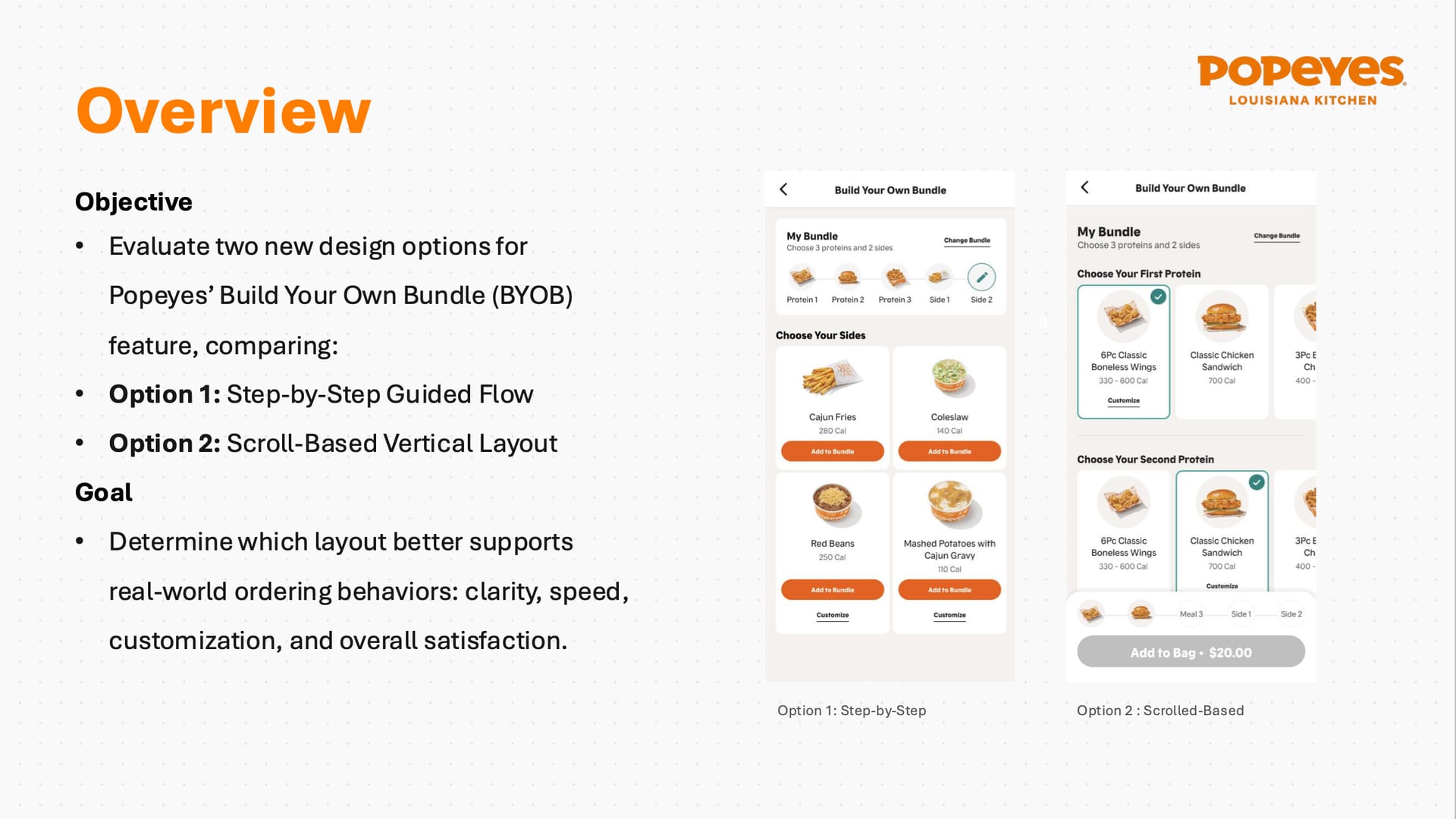 Slide with objective and two bundle screens.